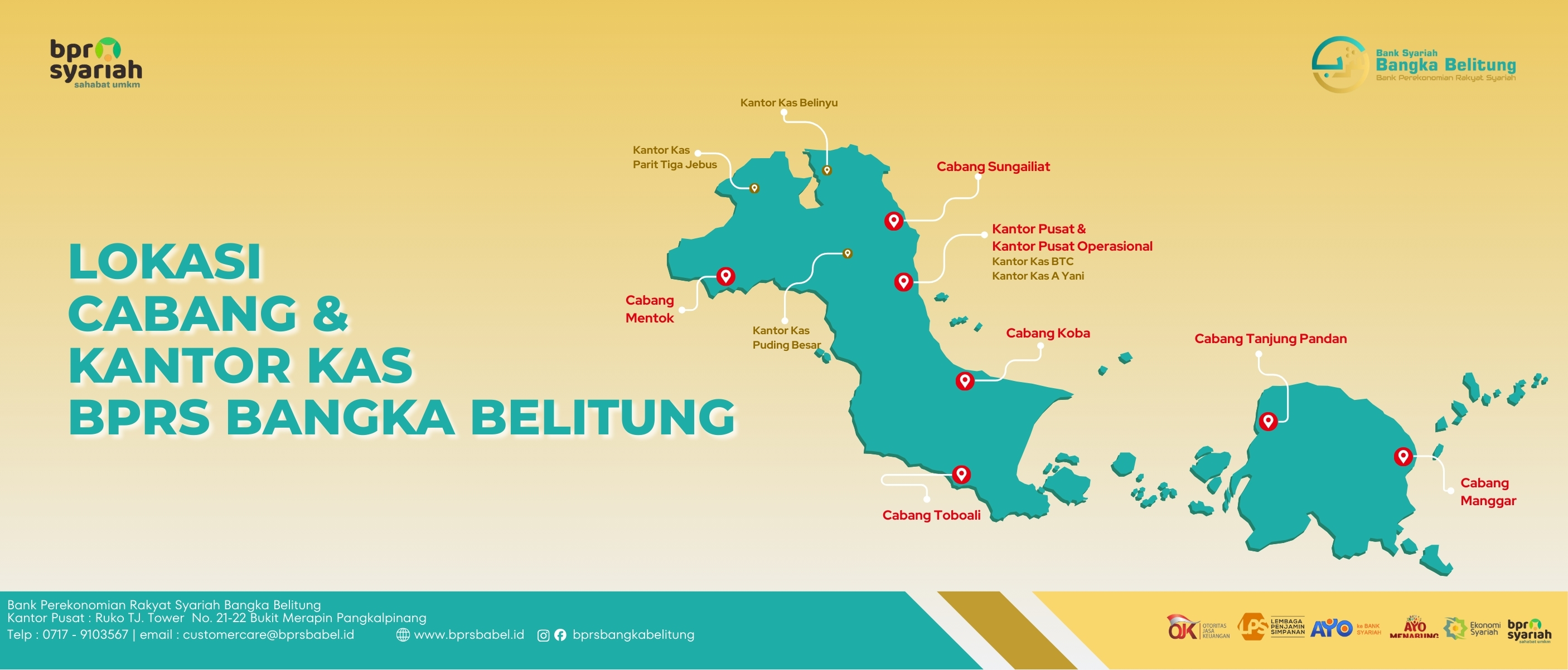 lokasi kantor cabang & Kas BPRS Babel
